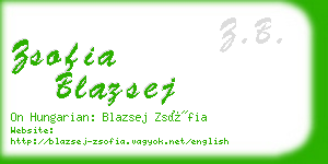 zsofia blazsej business card